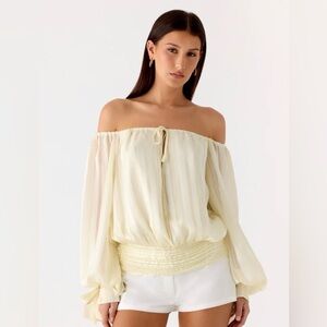 NWT PEPPERMAYO Coconut Kiss Off Shoulder Long Sleeve Top Women’s Size 2